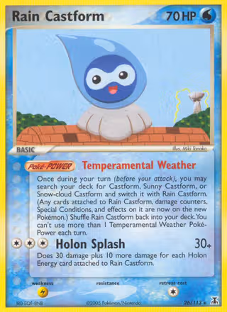 Rain Castform 26/113 Pokemon card