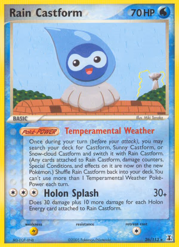 Rain Castform 26/113 Pokemon card
