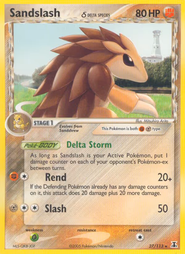 Sandslash δ 27/113 Pokemon card