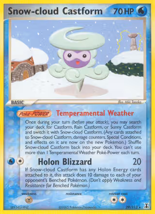 Snow-cloud Castform 29/113 Pokemon card