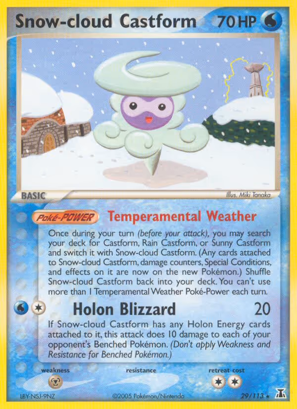 Snow-cloud Castform 29/113 Pokemon card
