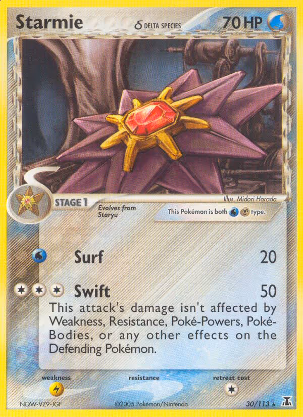 Starmie δ 30/113 Pokemon card