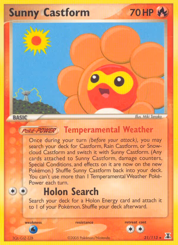 Sunny Castform 31/113 Pokemon card