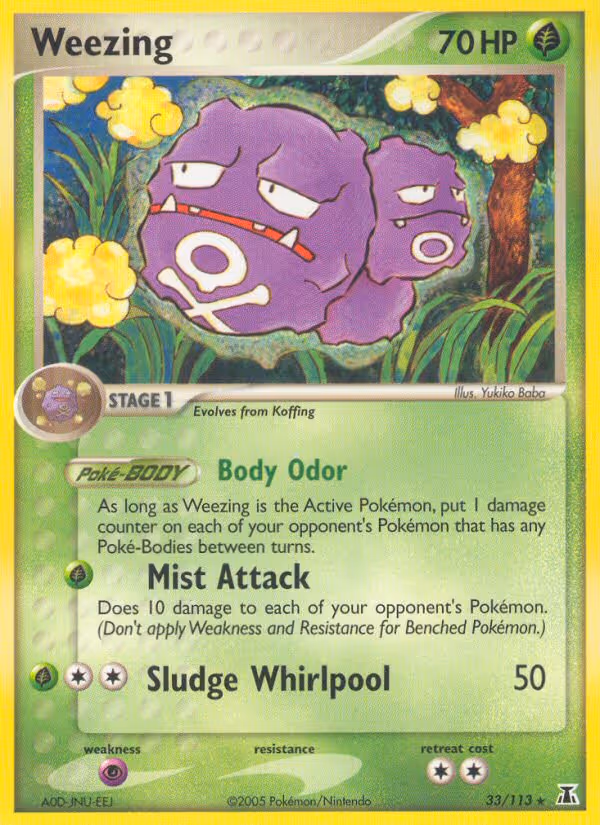 Weezing 33/113 Pokemon card