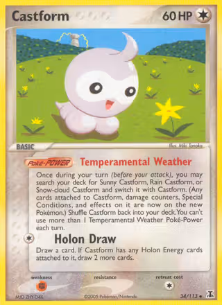 Castform 34/113 Pokemon card