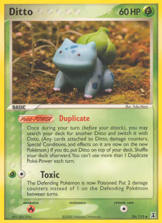 Ditto 36/113 Pokemon card