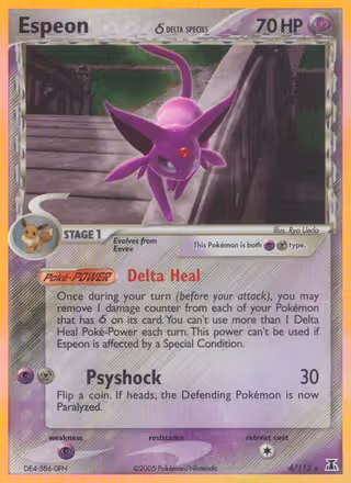 Espeon δ 4/113 Pokemon card