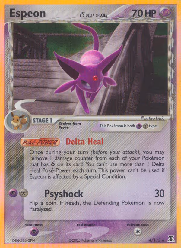 Espeon δ 4/113 Pokemon card