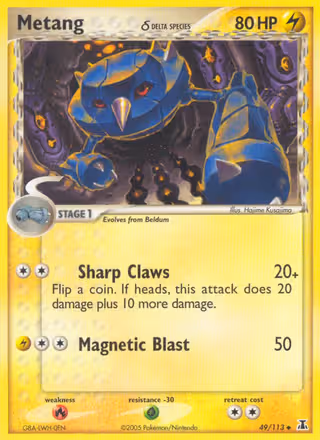 Metang δ 49/113 Pokemon card