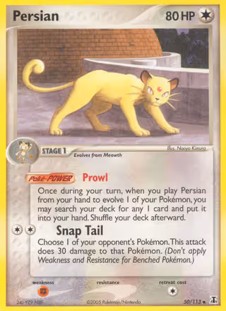 Persian 50/113 Pokemon card