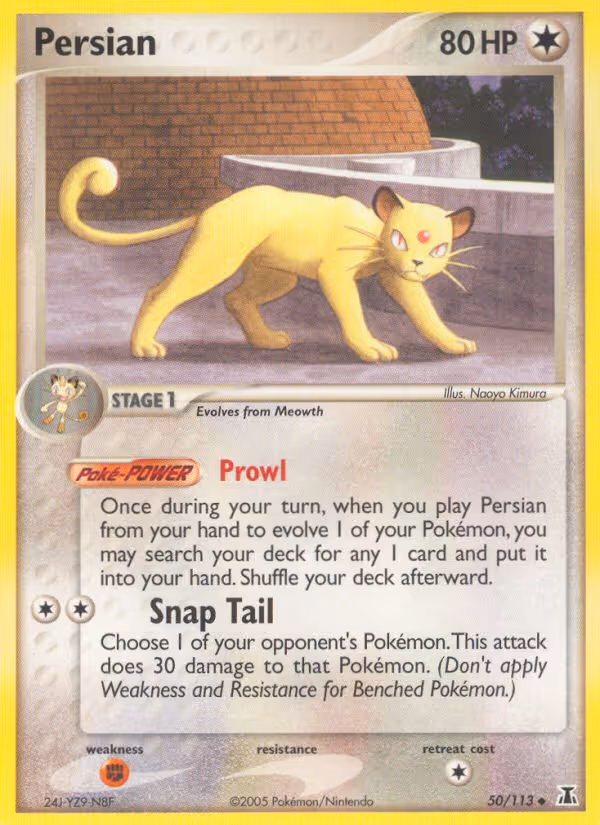 Persian 50/113 Pokemon card