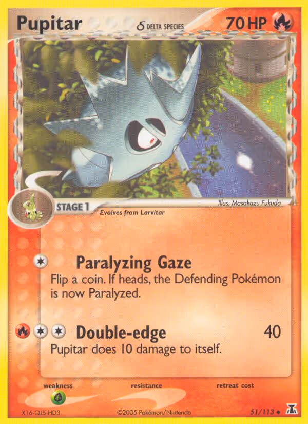 Pupitar δ 51/113 Pokemon card