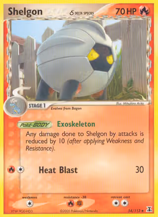 Shelgon δ 54/113 Pokemon card