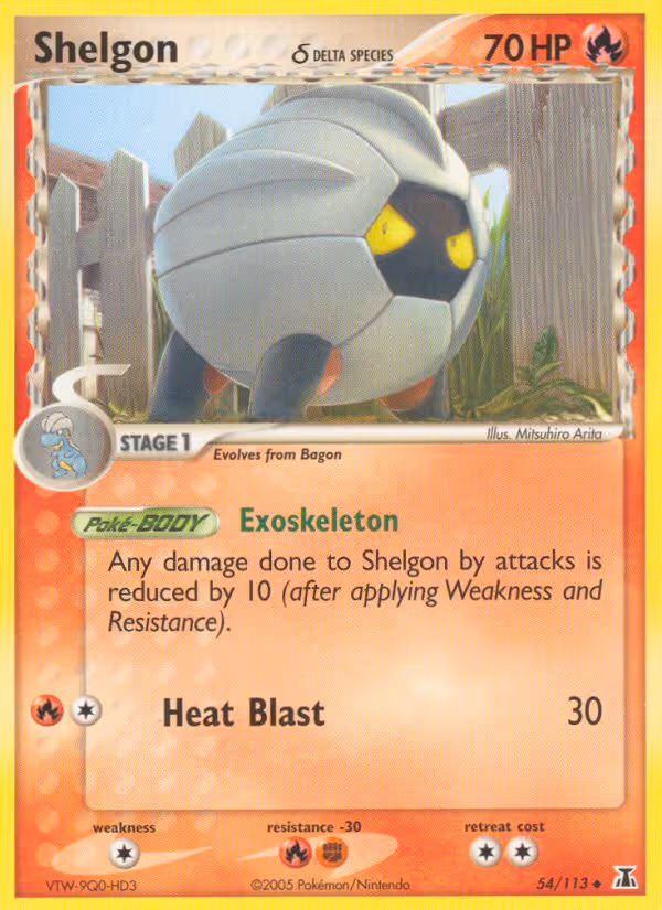 Shelgon δ 54/113 Pokemon card