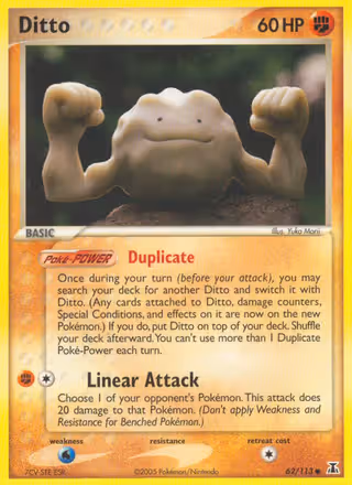 Ditto 62/113 Pokemon card