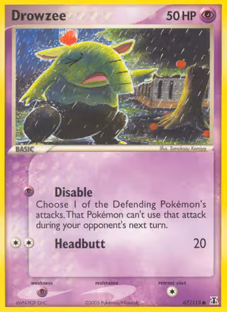 Drowzee 67/113 Pokemon card