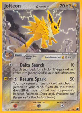 Jolteon δ 7/113 Pokemon card