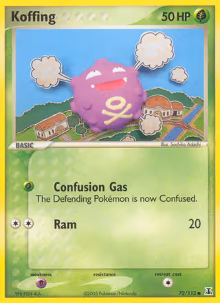 Koffing 72/113 Pokemon card