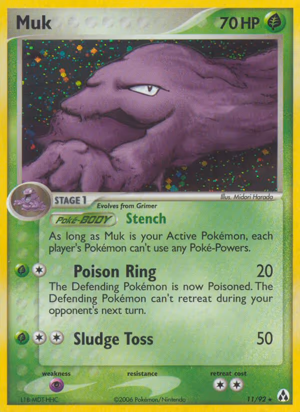 Muk 11/92 Pokemon card