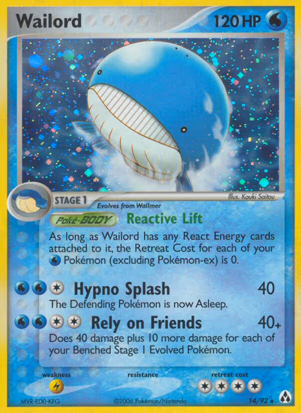 Wailord 14/92 Pokemon card