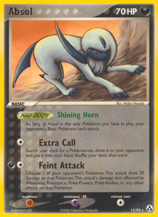 Absol 15/92 Pokemon card