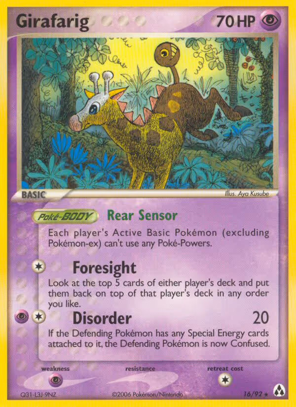 Girafarig 16/92 Pokemon card