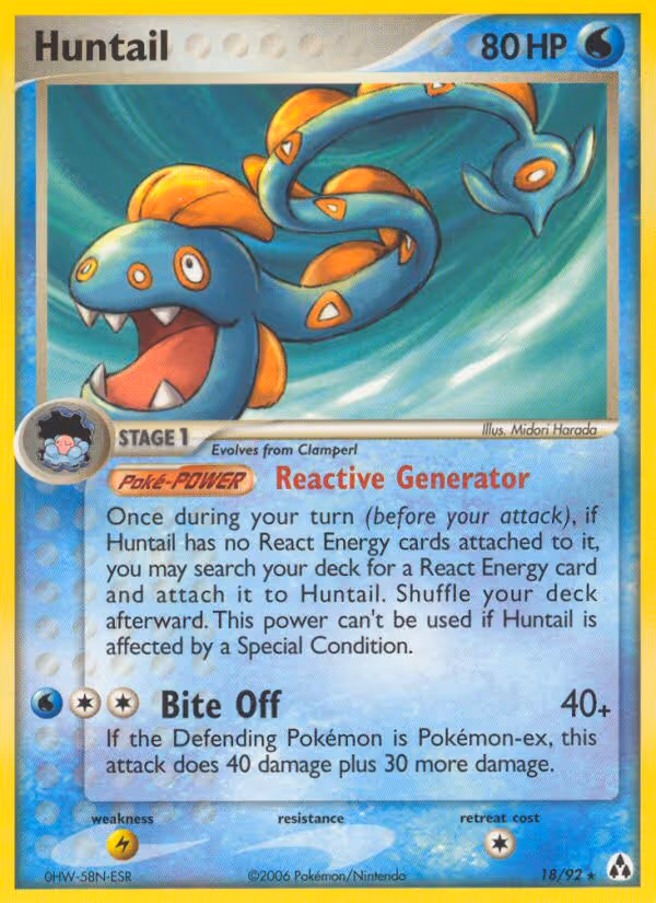 Huntail 18/92 Pokemon card