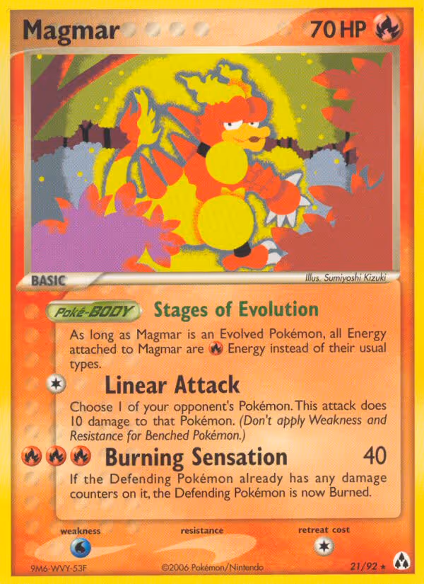 Magmar 21/92 Pokemon card