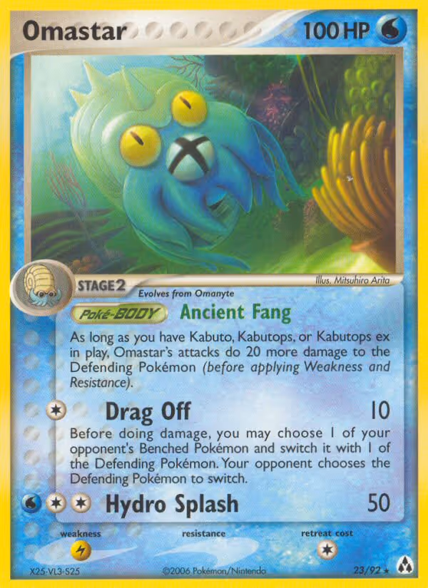 Omastar 23/92 Pokemon card