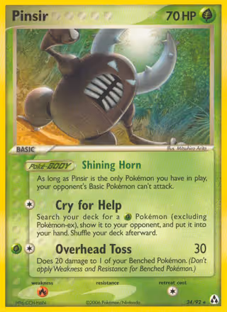 Pinsir 24/92 Pokemon card