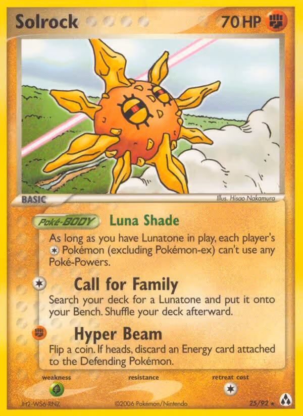 Solrock 25/92 Pokemon card