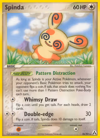 Spinda 26/92 Pokemon card
