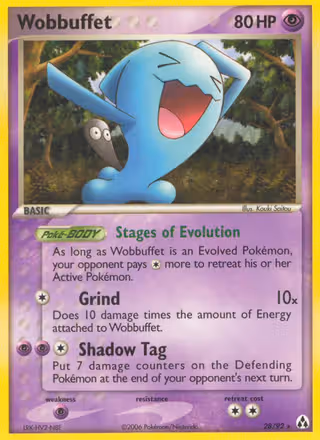 Wobbuffet 28/92 Pokemon card
