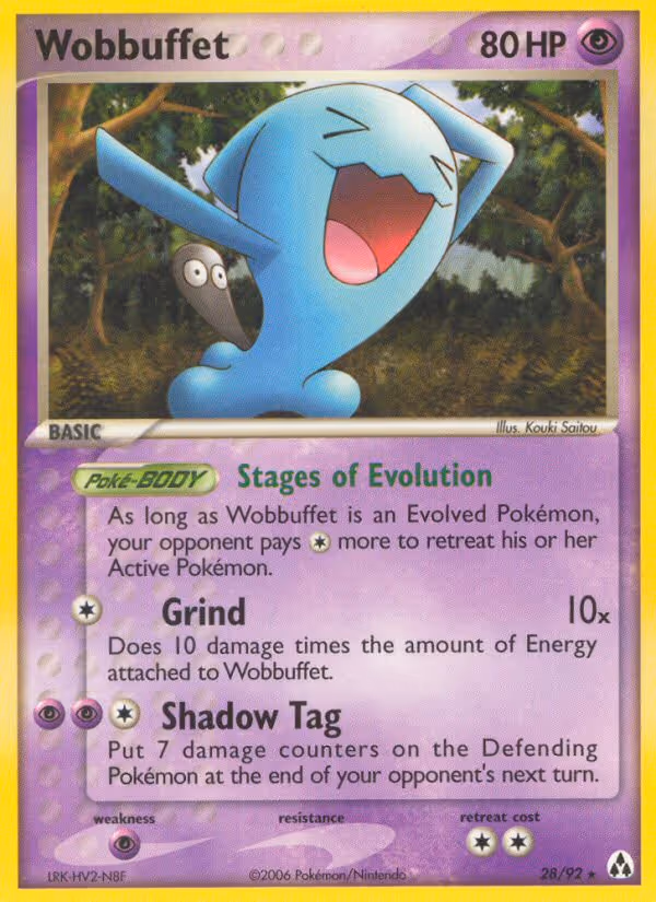 Wobbuffet 28/92 Pokemon card
