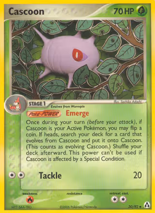 Cascoon 30/92 Pokemon card
