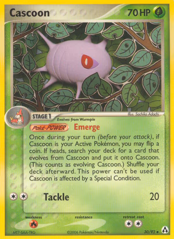 Cascoon 30/92 Pokemon card