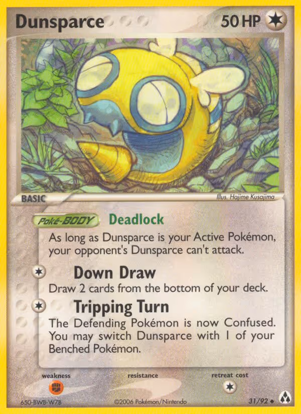 Dunsparce 31/92 Pokemon card