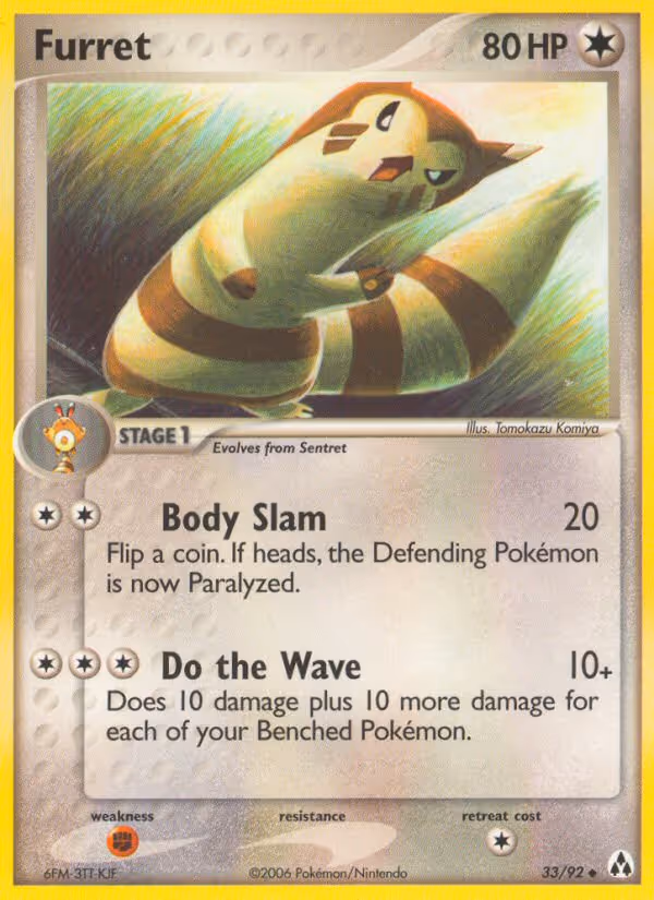 Furret 33/92 Pokemon card