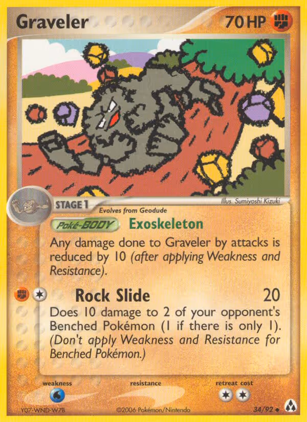 Graveler 34/92 Pokemon card
