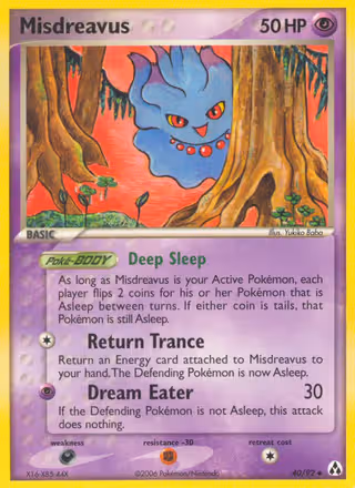 Misdreavus 40/92 Pokemon card