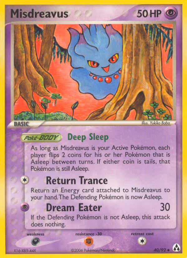 Misdreavus 40/92 Pokemon card
