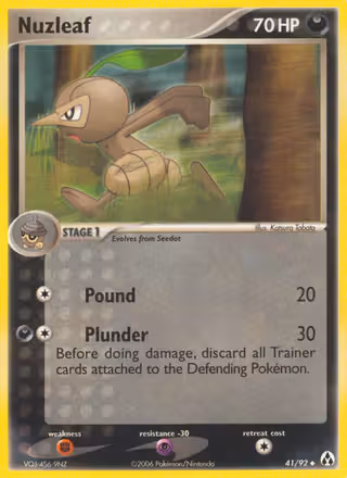 Nuzleaf 41/92 Pokemon card