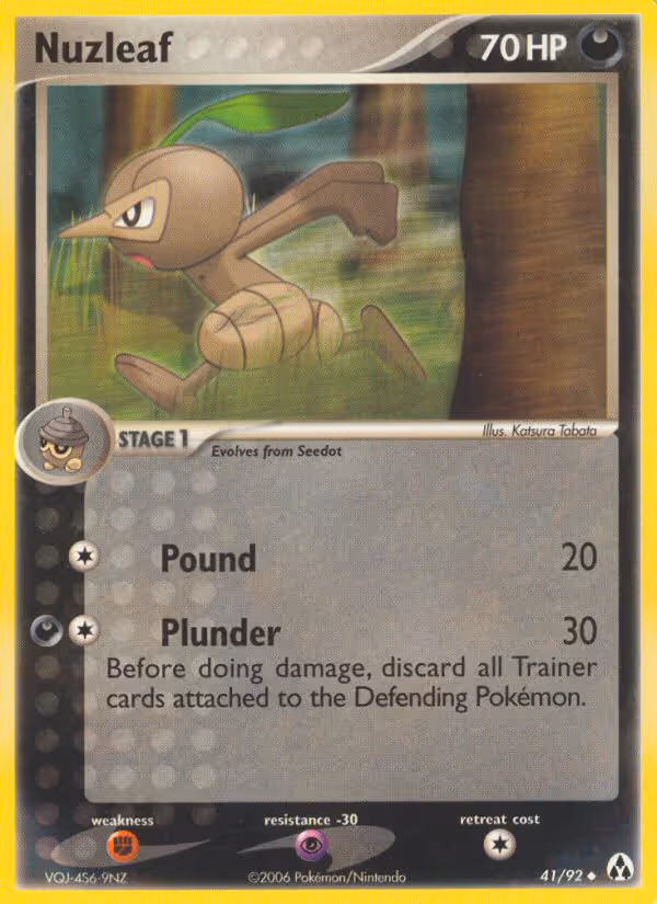 Nuzleaf 41/92 Pokemon card