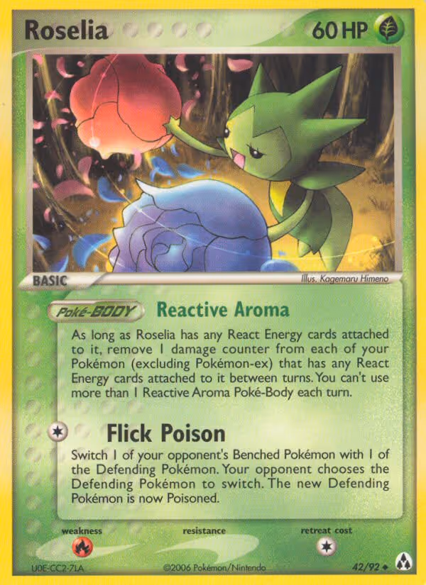 Roselia 42/92 Pokemon card