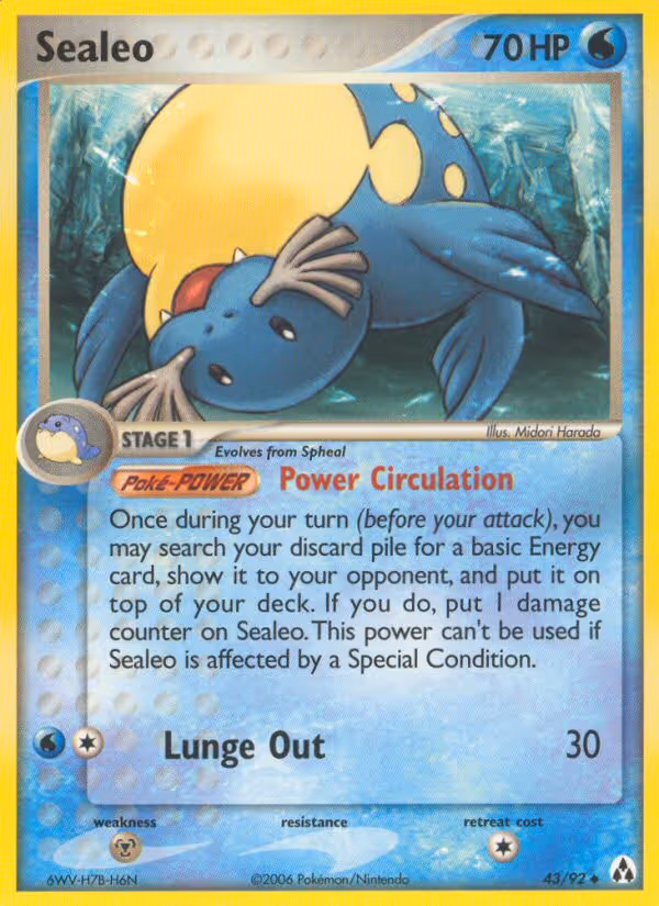 Sealeo 43/92 Pokemon card