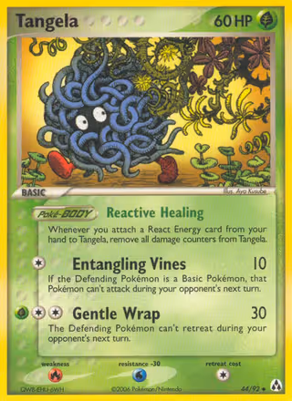 Tangela 44/92 Pokemon card