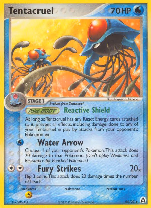 Tentacruel 45/92 Pokemon card