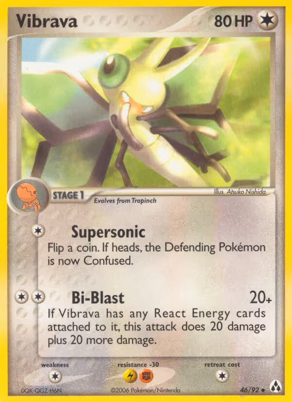 Vibrava 46/92 Pokemon card