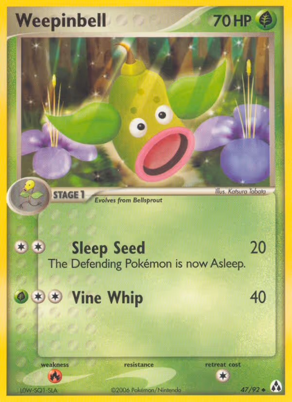 Weepinbell 47/92 Pokemon card