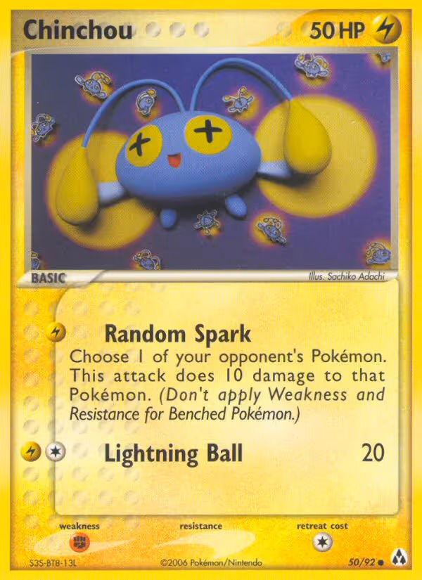Chinchou 50/92 Pokemon card